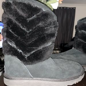 Womens short black UGG boots size 7